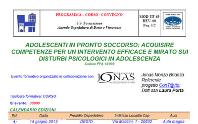 Corso ECM “Adolescenti in Pronto Soccorso”, 14 giugno 2013